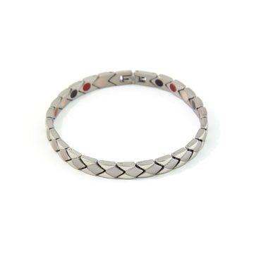 Embrace - Stress Relief Negative Ion Bracelet, Stainless Steel Rhombus
